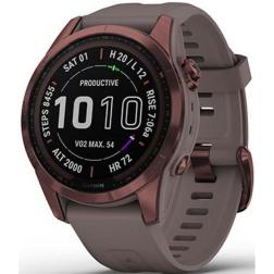 Garmin Fenix 7s Sapphire Solar Dark Bronze Titanium / Shale Gray Band 