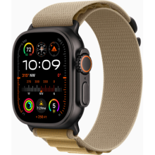 Apple Watch Ultra 2 (2024) 49mm Black Titanium Case with Tan Alpine Loop Large