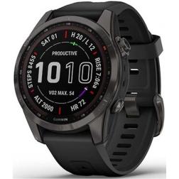 Garmin Fenix 7s Sapphire Solar Carbon Gray DLC Titanium / Black Band 