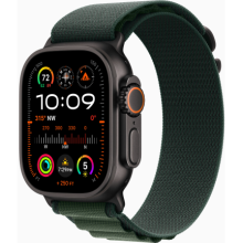 Apple Watch Ultra 2 (2024) 49mm Black Titanium Case with Green Trail Loop (M/L)