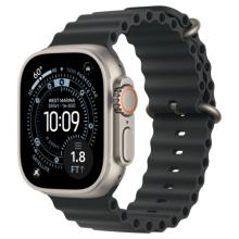 Apple Watch Ultra 2 (2024) 49mm Natural Titanium Case with Black Ocean Band