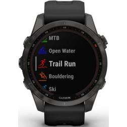 Garmin Fenix 7s Sapphire Solar Carbon Gray DLC Titanium / Black Band 