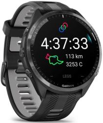 Умные часы Garmin Forerunner 965, темно-серый DLC титановый безель, с черным ремешком (010-02809-10)