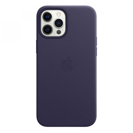 Кожаный чехол MagSafe для iPhone 12 Pro Max, тёмно-фиолетовый цвет Кожаный чехол MagSafe для iPhone 12 Pro Max, тёмно-фиолетовый цвет