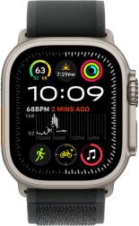 Apple Watch Ultra 2 (2024) 49mm Natural Titanium Case with Black Trail Loop (M/L)