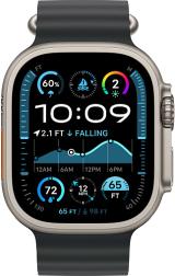 Apple Watch Ultra 2 (2024) 49mm Natural Titanium Case with Black Ocean Band