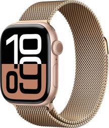 Apple Watch Series 10 42mm Rose Gold Titanium Case with Milanese Loop, Gold