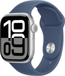 Apple Watch Series 10 42mm Silver Aluminum Case with Sport Band, Denim